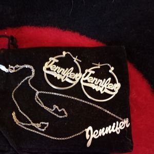 jennifer necklace and earrings
